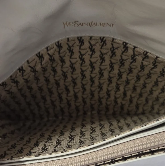 YSL Yves Saint Laurent Leather clutch/w Crossbody Strap-Authentic - Picture 6 of 12